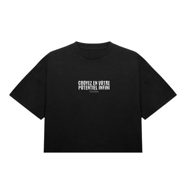 Believe In Your Boundless Potential Oversized T-Shirt - Black