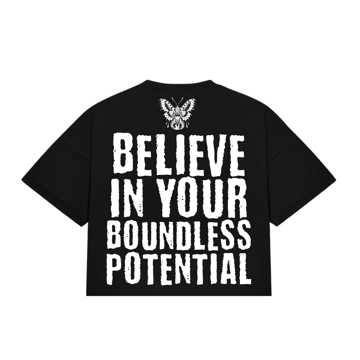 Believe In Your Boundless Potential Oversized T-Shirt - Black