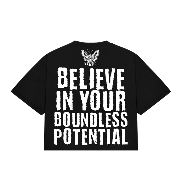Believe In Your Boundless Potential Oversized T-Shirt - Black