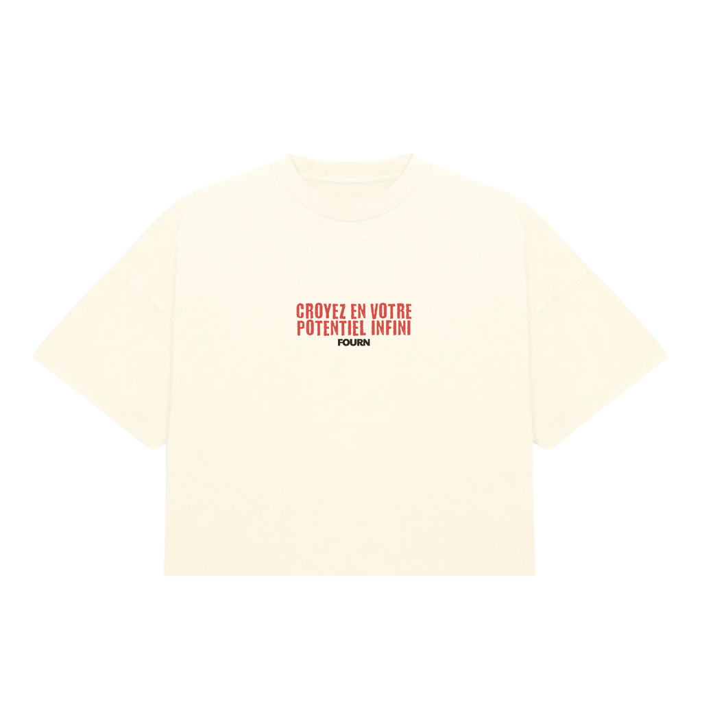Believe In Your Boundless Potential Oversized T-Shirt - Creme