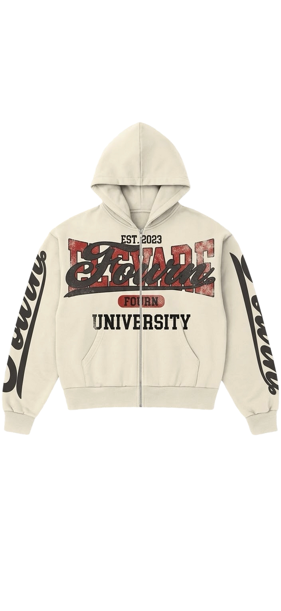 FOURN UNIVERSITY ZIP UP -Creme