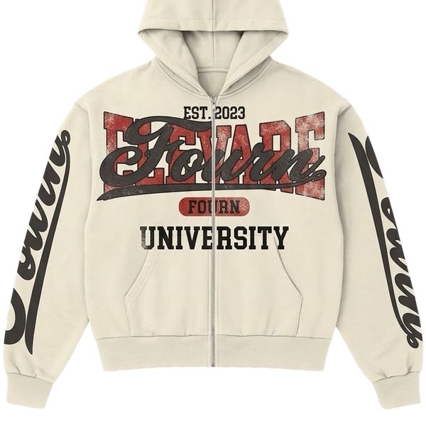 FOURN UNIVERSITY ZIP UP -Creme