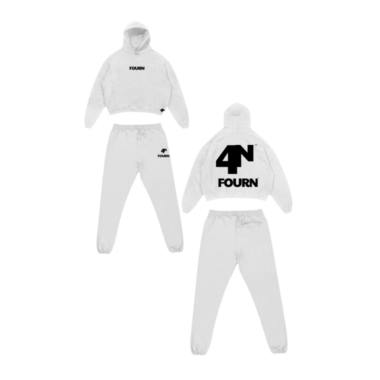 FOURN "Originals" Hoodie + Jogger Set (White)