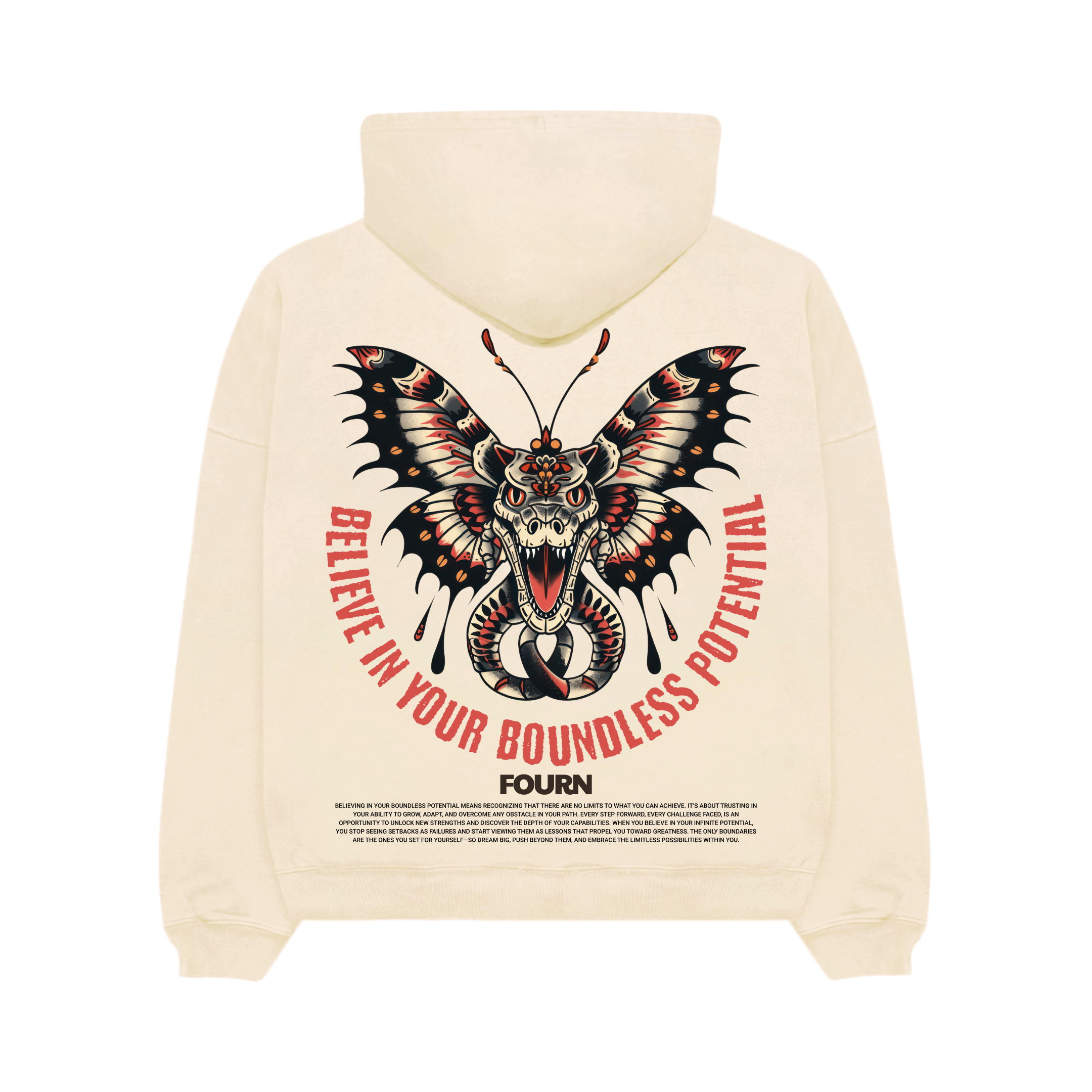 Believe In Your Boundless Potential Plush Hoodie - Black Edge