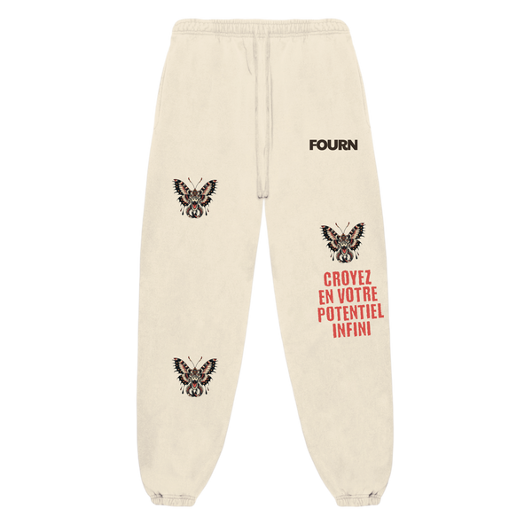 Believe In Your Boundless Potential Plush Sweats - Creme
