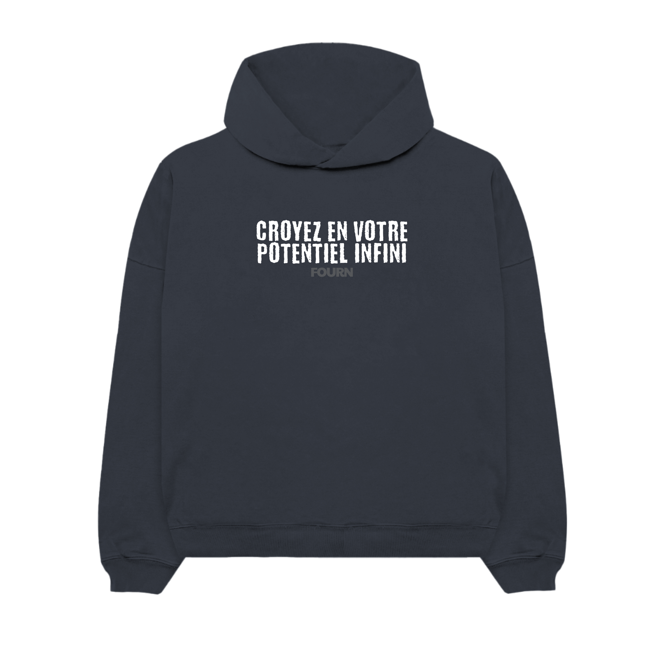 Believe In Your Boundless Potential Plush Hoodie - Black Edge