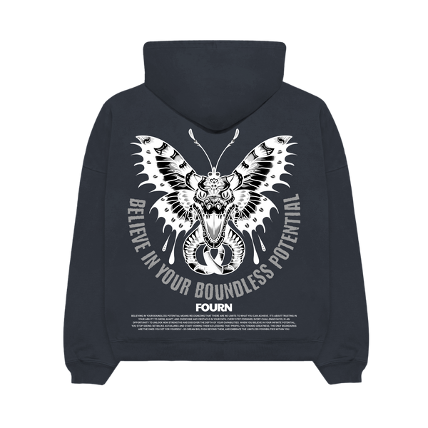 Believe In Your Boundless Potential Plush Hoodie - Black Edge