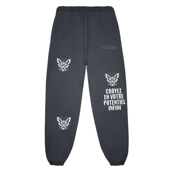 Believe In Your Boundless Potential Plush Sweats - Black Edge