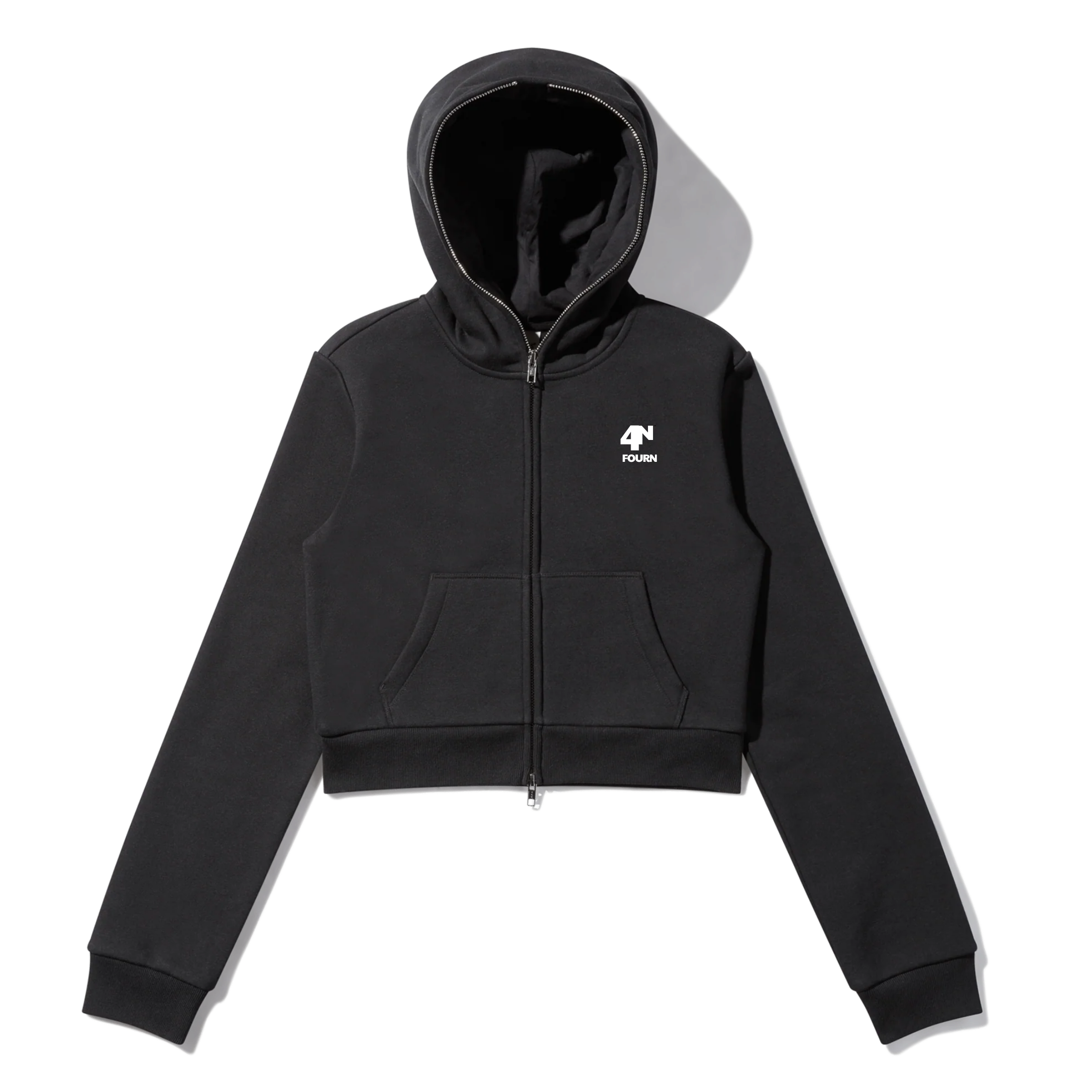 Ladies Crop Top Full Zip Body Bag Jacket - Fall Collection (Black)