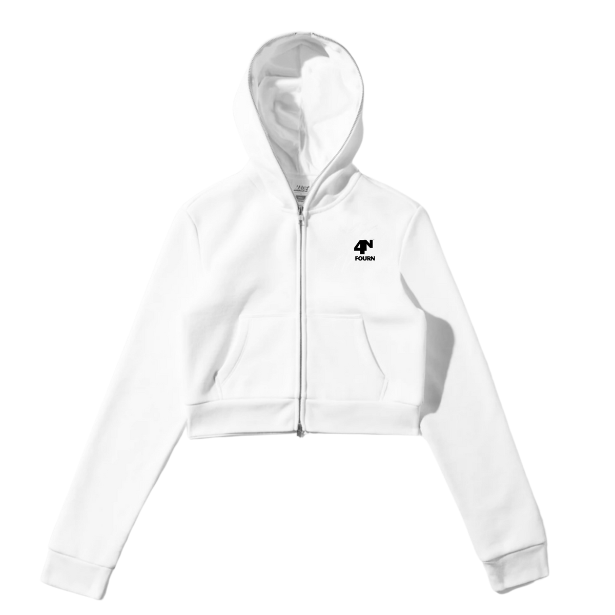 Ladies Crop Top Full Zip Body Bag Jacket - Fall Collection (White)
